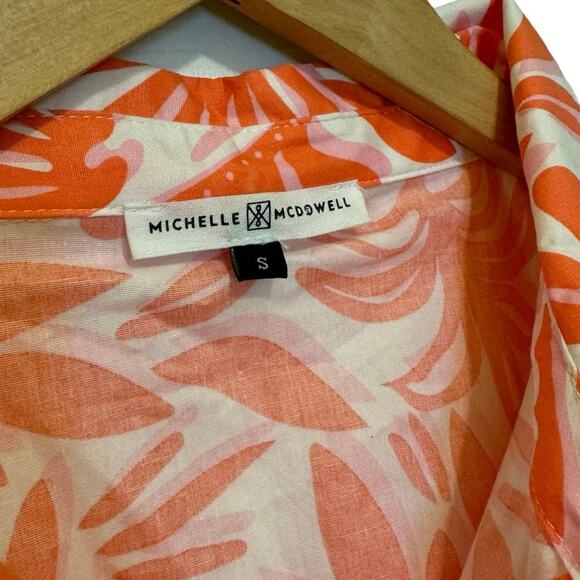 Michelle McDowell Dani Dress spring it on coral Pink Womens S Small floral - Picture 4 of 6
